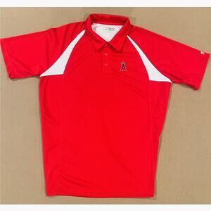 Los Angeles Angels MLB Performance Polo Shirt - Red/White - Size XL
